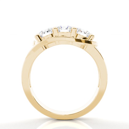 4 Prong & Channel Setting Studded Three stone Ring