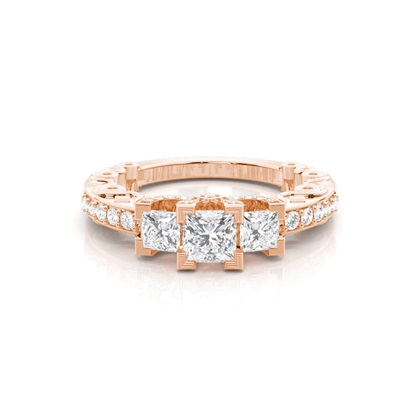 Vintage Rose Gold Diamond Engagement Rings