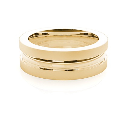 Yellow Gold Men's Contemporary Wedding Rings