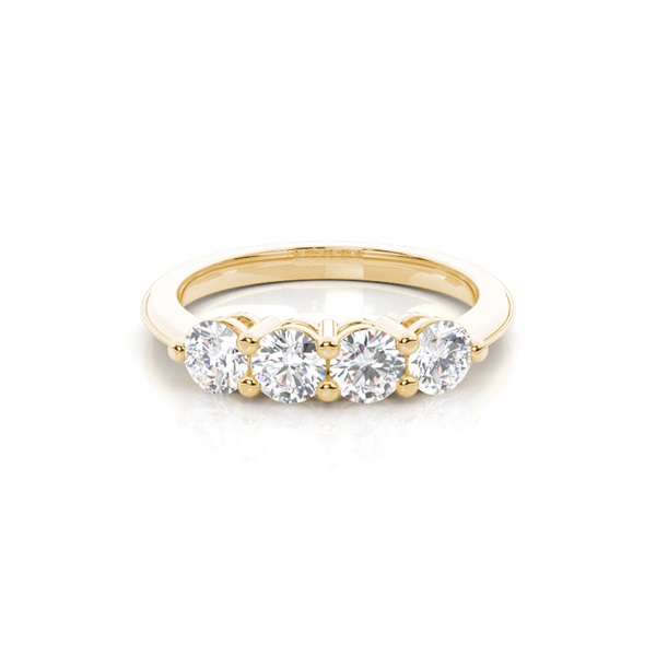 4 Prong Setting Round Diamond Half Eternity Ring