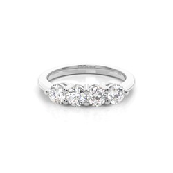 4 Prong Setting Round Diamond Half Eternity Ring