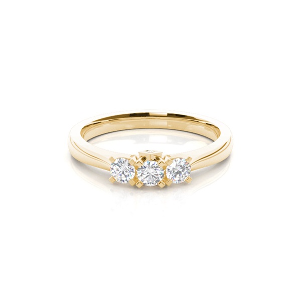4 Prong Setting Plain Three Stone Ring