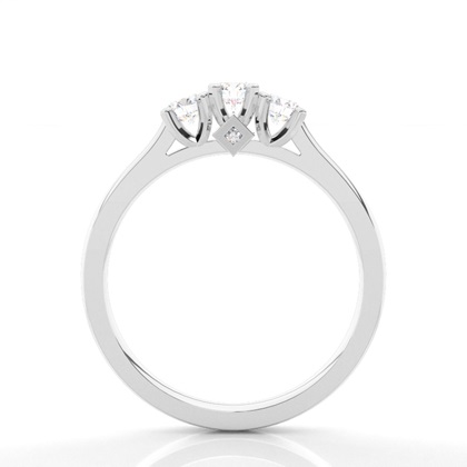 4 Prong Setting Plain Three Stone Ring