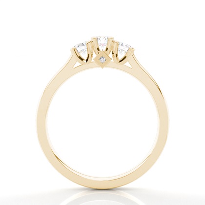 Yellow Gold Three Stone Diamond Rings