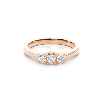 Rose Gold 3 Stone Diamond Rings