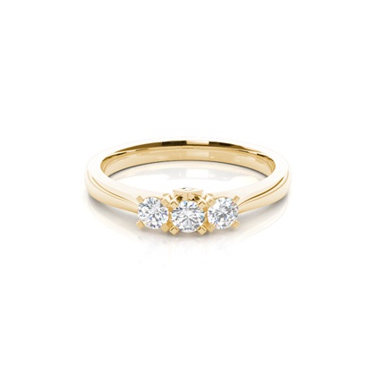 Yellow Gold Three Stone Diamond Rings