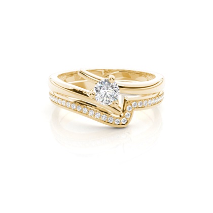 Yellow Gold Bridal Set Diamond Engagement Rings