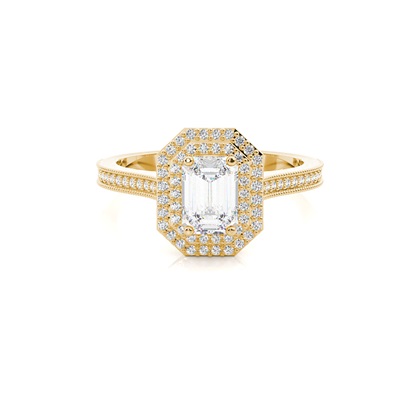 Yellow Gold Halo Diamond Engagement Rings