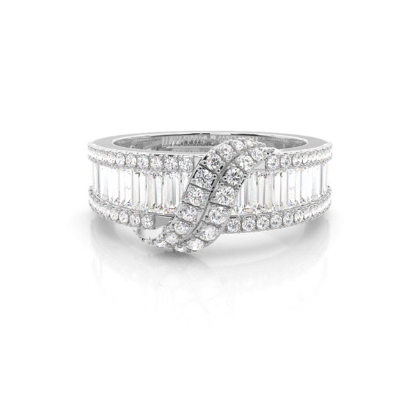 Channel Setting Round & Baguettes Diamond Fashion Ring