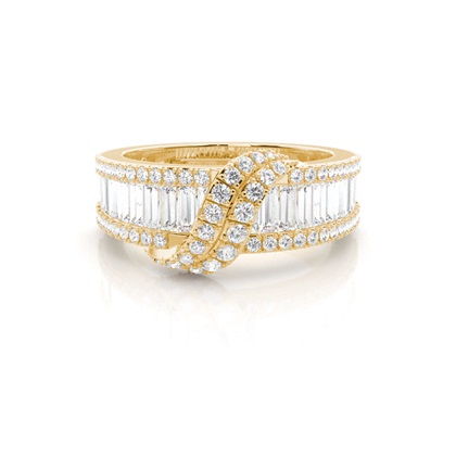 Mixed Shapes Yellow Gold Anniversary Diamond Rings