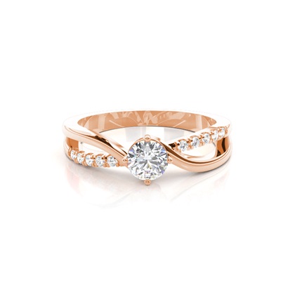 Rose Gold Twisted Diamond Engagement Rings