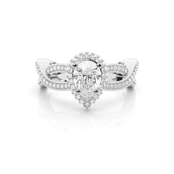White Gold Pear Diamond Engagement Ring
