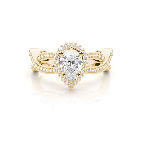 White Gold Pear Diamond Engagement Ring