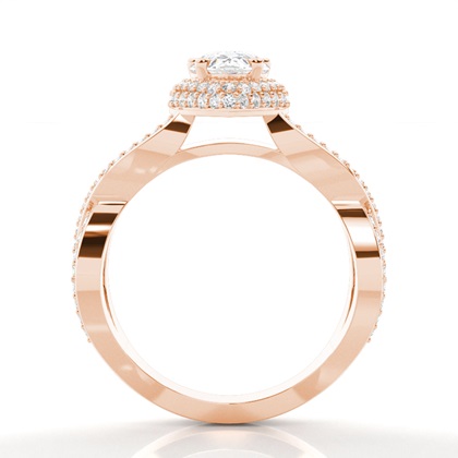 Pear Rose Gold Twisted Engagement Rings