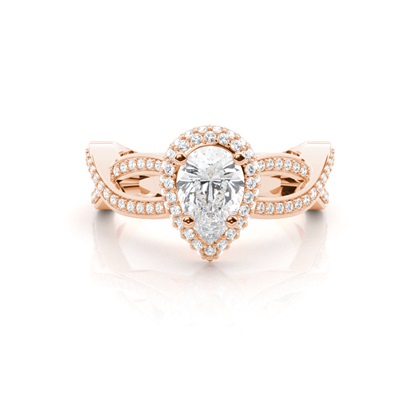 Rose Gold Twisted Diamond Engagement Rings