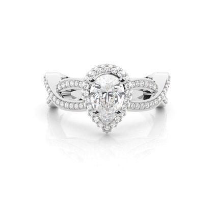 White Gold Pear Diamond Engagement Ring