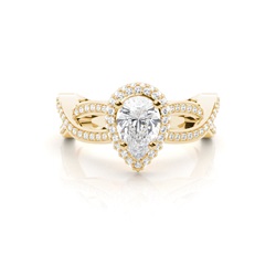 White Gold Pear Diamond Engagement Ring