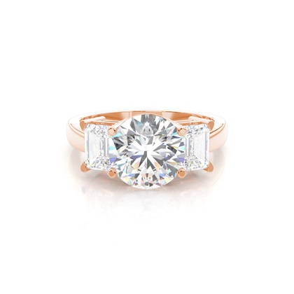 4 Prong Setting Three stone Ring
