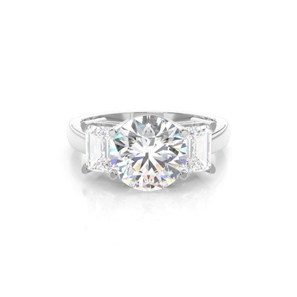 4 Prong Setting Three stone Ring