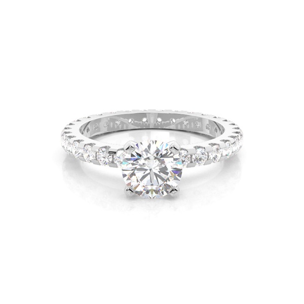 4 Prong Setting Side Stone Engagement Ring