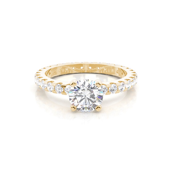4 Prong Setting Side Stone Engagement Ring