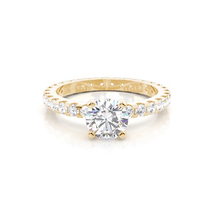 Yellow Gold Side Stone Diamond Engagement Rings