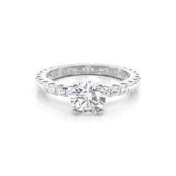 4 Prong Setting Side Stone Engagement Ring