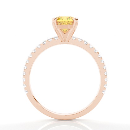 Verlobungsring mit gelbem Diamant und seitlichem Stein