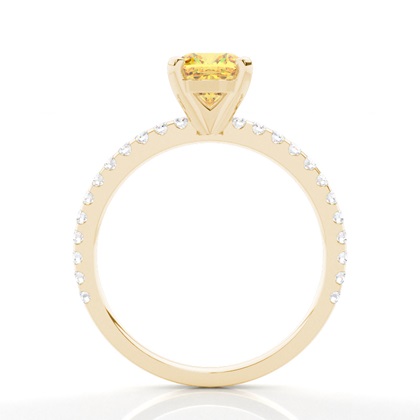 Verlobungsring mit gelbem Diamant und seitlichem Stein