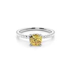 Yellow Diamond Side Stone Engagement Ring