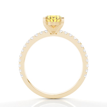 Verlobungsring mit gelbem Diamant und seitlichem Stein