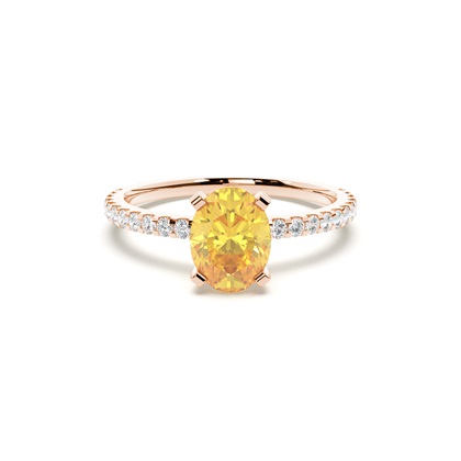 Yellow Diamond Side Stone Engagement Ring