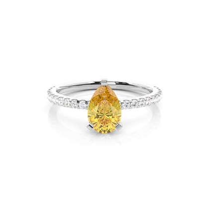 Yellow Diamond Side Stone Engagement Ring