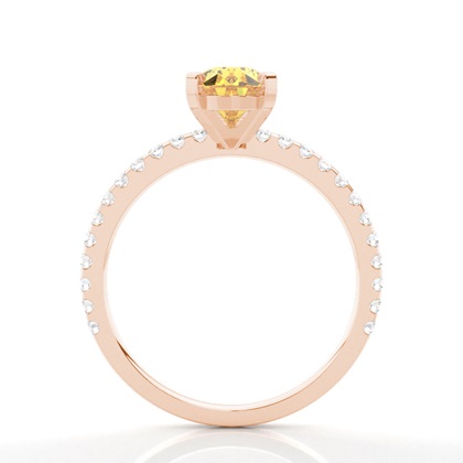 Verlobungsring mit gelbem Diamant und seitlichem Stein