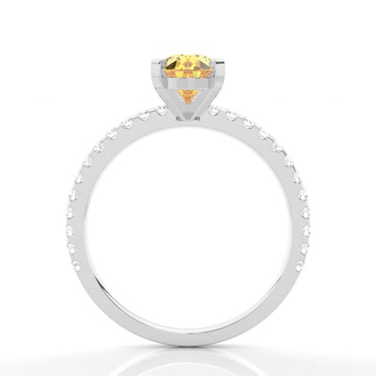 Verlobungsring mit gelbem Diamant und seitlichem Stein