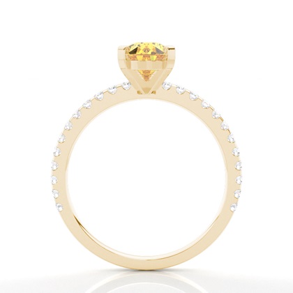 Verlobungsring mit gelbem Diamant und seitlichem Stein