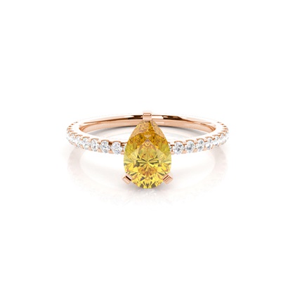 Yellow Diamond Side Stone Engagement Ring