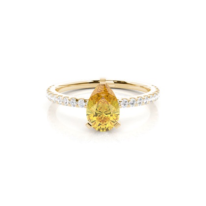 Yellow Diamond Side Stone Engagement Ring