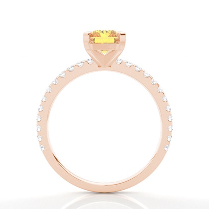 Verlobungsring mit gelbem Diamant und seitlichem Stein