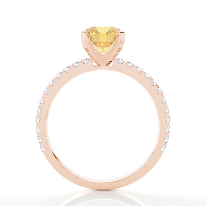 Yellow Diamond Side Stone Engagement Ring