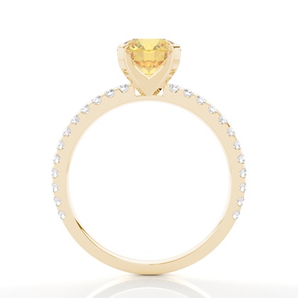Yellow Diamond Side Stone Engagement Ring