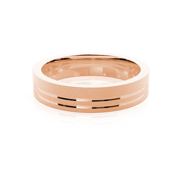 5.00mm 2 Groove lines Standard Fit Plain Wedding Band