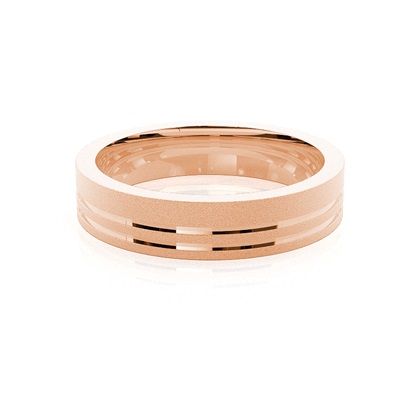 Rose Gold Men's Contemporary Wedding Rings 