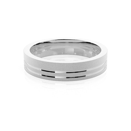 Platinum Men's Contemporary Wedding Rings