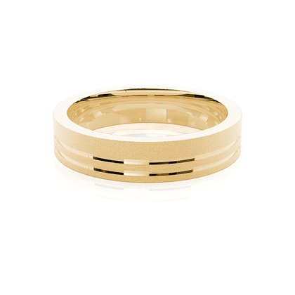 Yellow Gold Men's Contemporary Wedding Rings