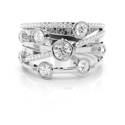 Platinum Statement Diamond Rings 
