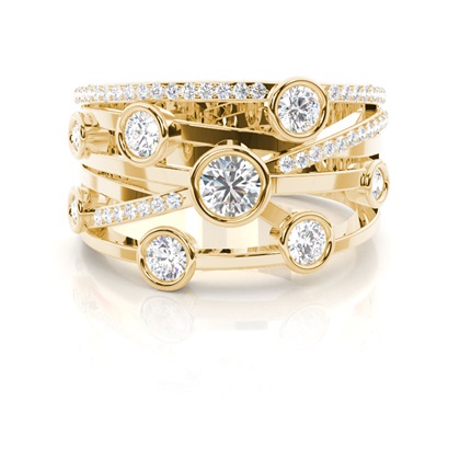 Yellow Gold Statement Diamond Rings