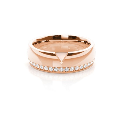 6.00mm Pave Setting Court Profile Diamond Shaped Band