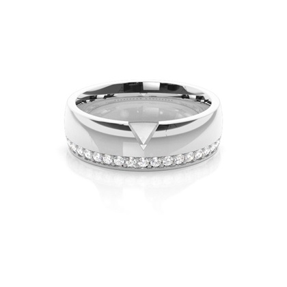 6.00mm Pave Setting Court Profile Diamond Shaped Band