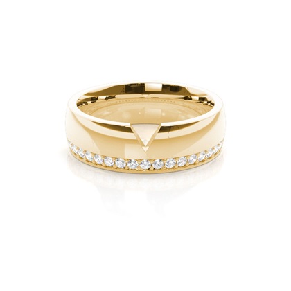 6.00mm Pave Setting Court Profile Diamond Shaped Band